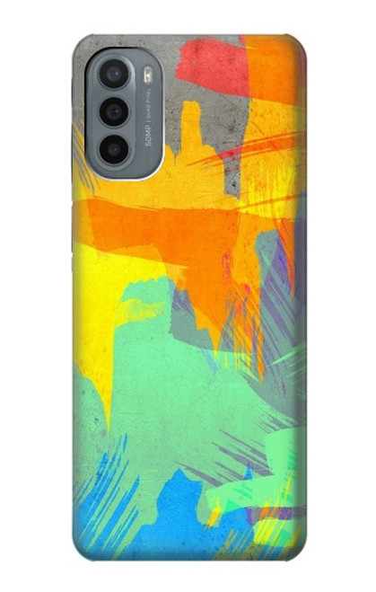 W3423 Brush Stroke Hard Case and Leather Flip Case For Motorola Moto G31