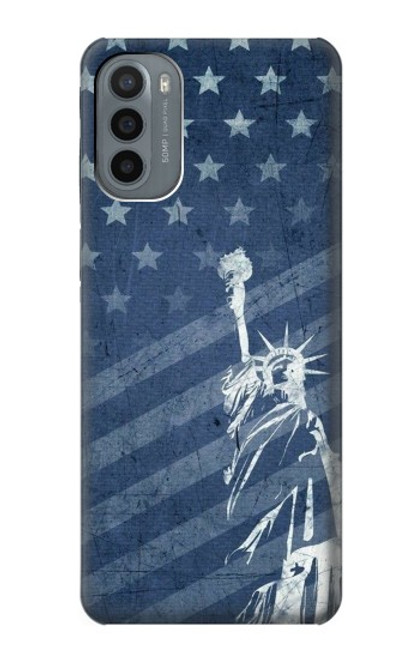 W3450 US Flag Liberty Statue Hard Case and Leather Flip Case For Motorola Moto G31