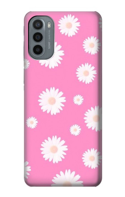 W3500 Pink Floral Pattern Hard Case and Leather Flip Case For Motorola Moto G31