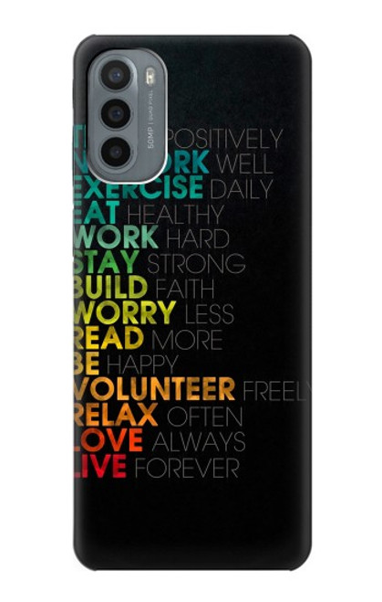 W3523 Think Positive Words Quotes Hard Case and Leather Flip Case For Motorola Moto G31