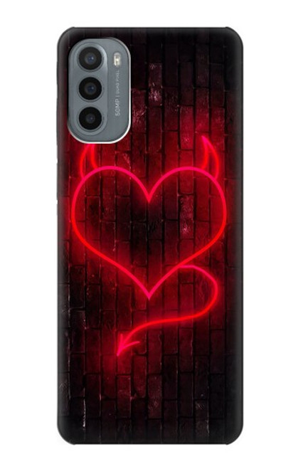 W3682 Devil Heart Hard Case and Leather Flip Case For Motorola Moto G31