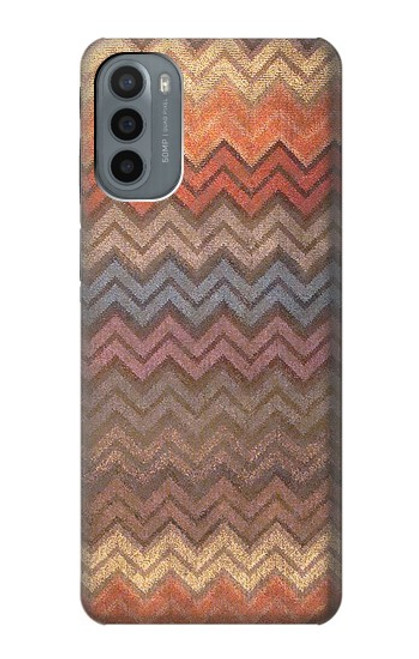 W3752 Zigzag Fabric Pattern Graphic Printed Hard Case and Leather Flip Case For Motorola Moto G31