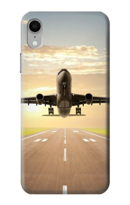 W3837 Airplane Take off Sunrise Hard Case and Leather Flip Case For iPhone XR