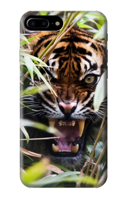 W3838 Barking Bengal Tiger Hard Case and Leather Flip Case For iPhone 7 Plus, iPhone 8 Plus