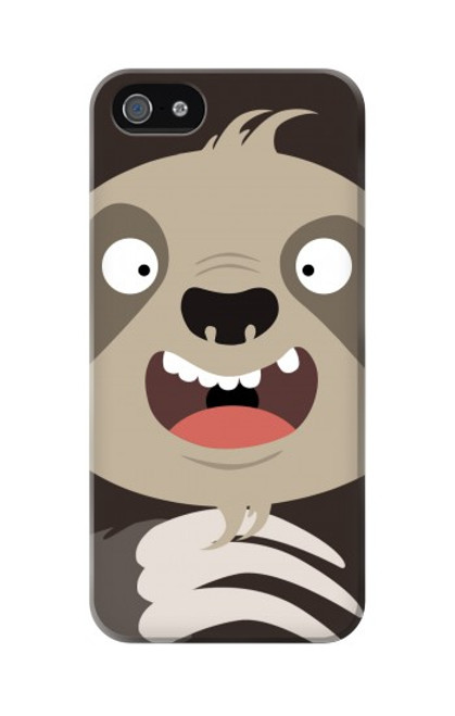 W3855 Sloth Face Cartoon Hard Case and Leather Flip Case For iPhone 5C