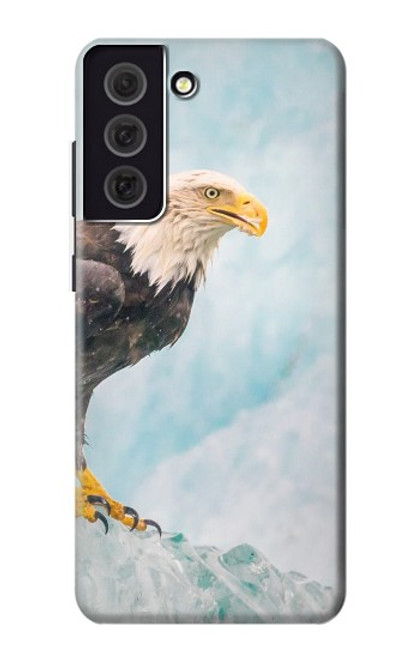 W3843 Bald Eagle On Ice Hard Case and Leather Flip Case For Samsung Galaxy S21 FE 5G