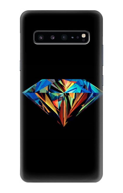 W3842 Abstract Colorful Diamond Hard Case and Leather Flip Case For Samsung Galaxy S10 5G