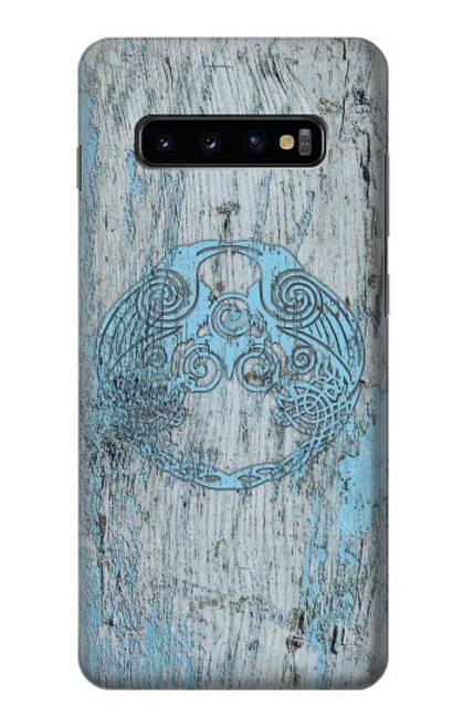 W3829 Huginn And Muninn Twin Ravens Norse Hard Case and Leather Flip Case For Samsung Galaxy S10 Plus