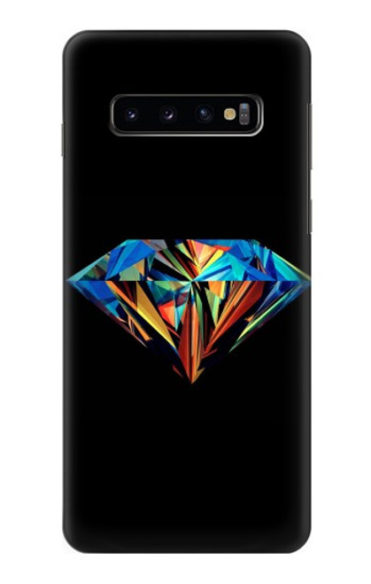 W3842 Abstract Colorful Diamond Hard Case and Leather Flip Case For Samsung Galaxy S10