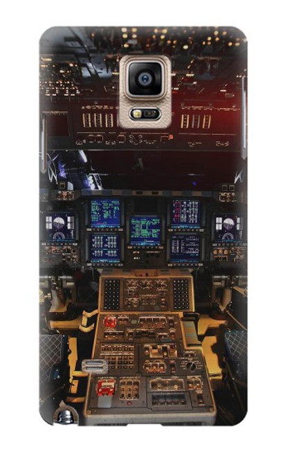 W3836 Airplane Cockpit Hard Case and Leather Flip Case For Samsung Galaxy Note 4