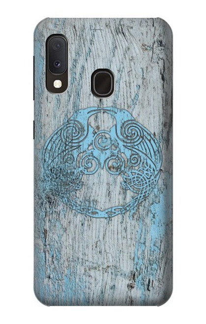 W3829 Huginn And Muninn Twin Ravens Norse Hard Case and Leather Flip Case For Samsung Galaxy A20e