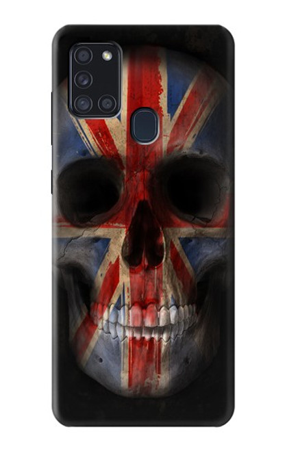W3848 United Kingdom Flag Skull Hard Case and Leather Flip Case For Samsung Galaxy A21s