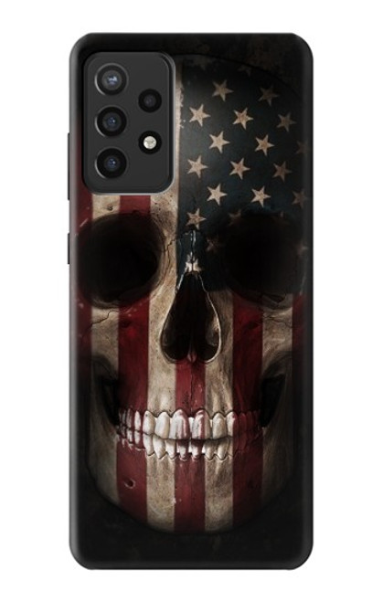 W3850 American Flag Skull Hard Case and Leather Flip Case For Samsung Galaxy A72, Galaxy A72 5G