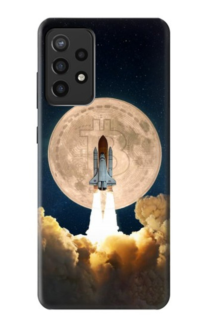 W3859 Bitcoin to the Moon Hard Case and Leather Flip Case For Samsung Galaxy A72, Galaxy A72 5G