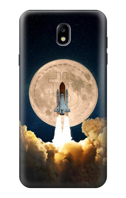 W3859 Bitcoin to the Moon Hard Case and Leather Flip Case For Samsung Galaxy J7 (2018), J7 Aero, J7 Top, J7 Aura, J7 Crown, J7 Refine, J7 Eon, J7 V 2nd Gen, J7 Star