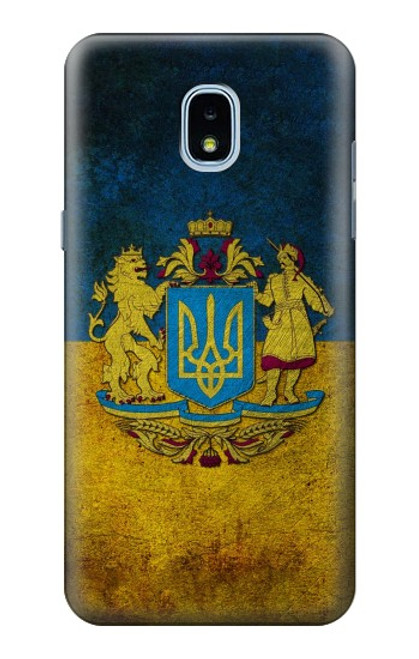 W3858 Ukraine Vintage Flag Hard Case and Leather Flip Case For Samsung Galaxy J3 (2018), J3 Star, J3 V 3rd Gen, J3 Orbit, J3 Achieve, Express Prime 3, Amp Prime 3