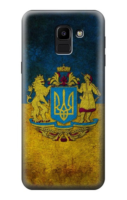 W3858 Ukraine Vintage Flag Hard Case and Leather Flip Case For Samsung Galaxy J6 (2018)