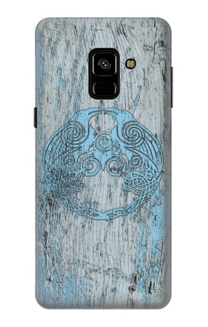 W3829 Huginn And Muninn Twin Ravens Norse Hard Case and Leather Flip Case For Samsung Galaxy A8 (2018)