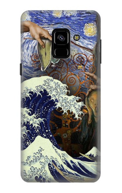 W3851 World of Art Van Gogh Hokusai Da Vinci Hard Case and Leather Flip Case For Samsung Galaxy A8 (2018)