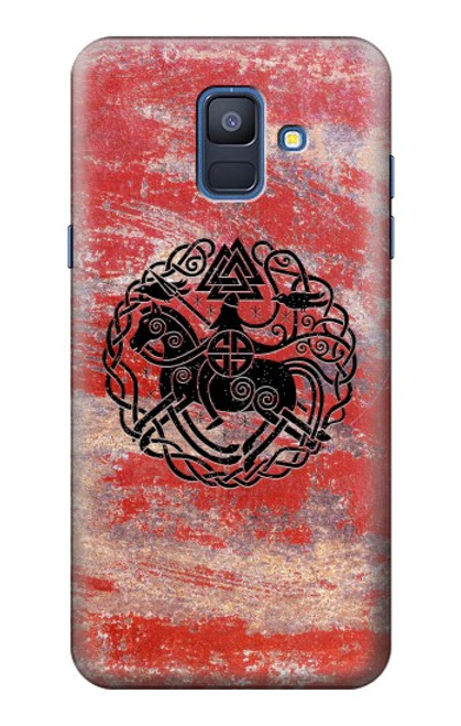 W3831 Viking Norse Ancient Symbol Hard Case and Leather Flip Case For Samsung Galaxy A6 (2018)