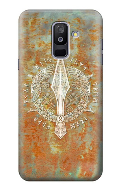 W3827 Gungnir Spear of Odin Norse Viking Symbol Hard Case and Leather Flip Case For Samsung Galaxy A6+ (2018), J8 Plus 2018, A6 Plus 2018