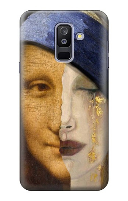 W3853 Mona Lisa Gustav Klimt Vermeer Hard Case and Leather Flip Case For Samsung Galaxy A6+ (2018), J8 Plus 2018, A6 Plus 2018