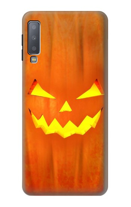 W3828 Pumpkin Halloween Hard Case and Leather Flip Case For Samsung Galaxy A7 (2018)