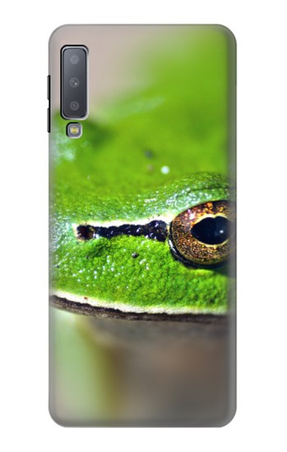 W3845 Green frog Hard Case and Leather Flip Case For Samsung Galaxy A7 (2018)