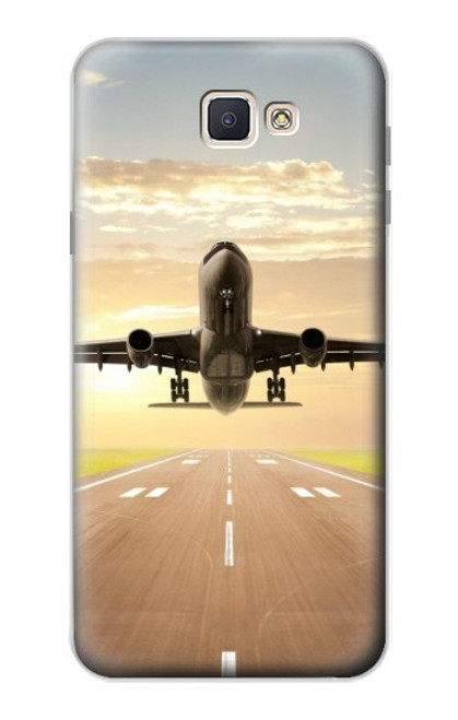 W3837 Airplane Take off Sunrise Hard Case and Leather Flip Case For Samsung Galaxy J7 Prime (SM-G610F)