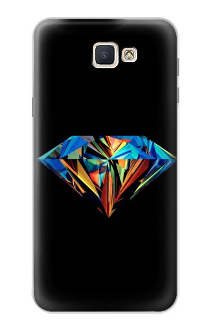 W3842 Abstract Colorful Diamond Hard Case and Leather Flip Case For Samsung Galaxy J7 Prime (SM-G610F)