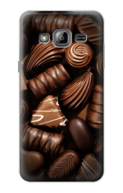 W3840 Dark Chocolate Milk Chocolate Lovers Hard Case and Leather Flip Case For Samsung Galaxy J3 (2016)