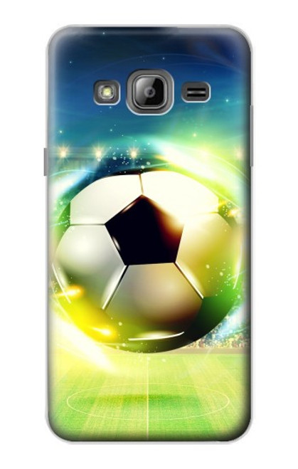 W3844 Glowing Football Soccer Ball Hard Case and Leather Flip Case For Samsung Galaxy J3 (2016)