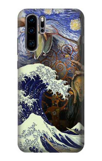 W3851 World of Art Van Gogh Hokusai Da Vinci Hard Case and Leather Flip Case For Huawei P30 Pro