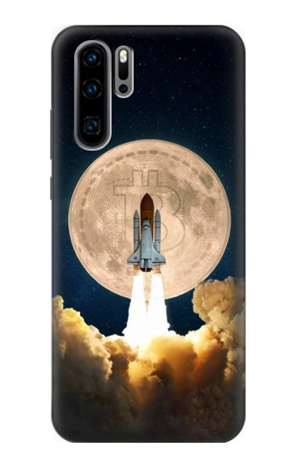 W3859 Bitcoin to the Moon Hard Case and Leather Flip Case For Huawei P30 Pro