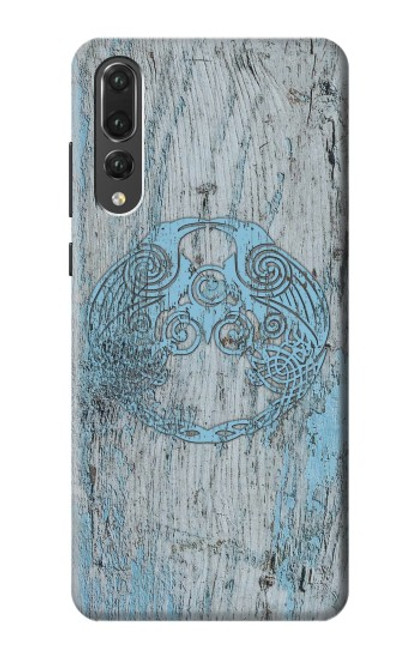 W3829 Huginn And Muninn Twin Ravens Norse Hard Case and Leather Flip Case For Huawei P20 Pro