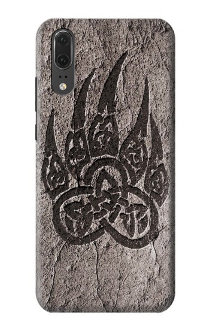 W3832 Viking Norse Bear Paw Berserkers Rock Hard Case and Leather Flip Case For Huawei P20