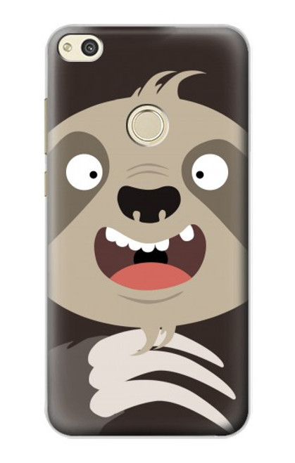 W3855 Sloth Face Cartoon Hard Case and Leather Flip Case For Huawei P8 Lite (2017)