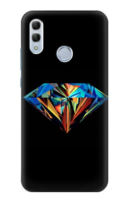 W3842 Abstract Colorful Diamond Hard Case and Leather Flip Case For Huawei Honor 10 Lite, Huawei P Smart 2019