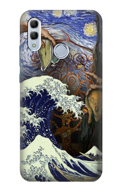 W3851 World of Art Van Gogh Hokusai Da Vinci Hard Case and Leather Flip Case For Huawei Honor 10 Lite, Huawei P Smart 2019