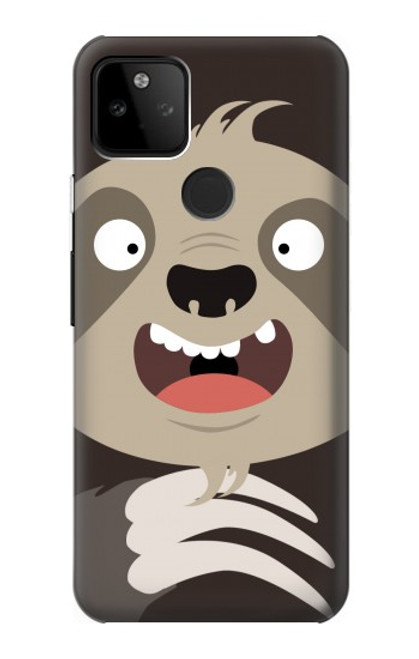 W3855 Sloth Face Cartoon Hard Case and Leather Flip Case For Google Pixel 5A 5G