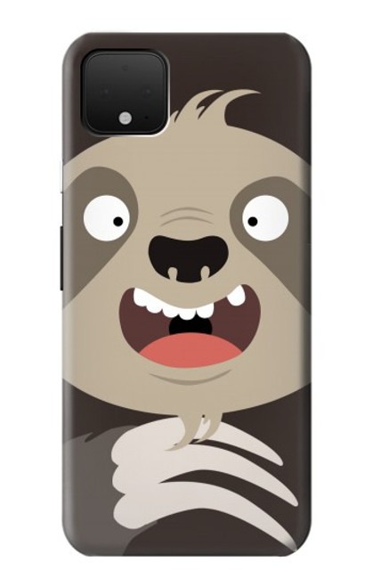 W3855 Sloth Face Cartoon Hard Case and Leather Flip Case For Google Pixel 4