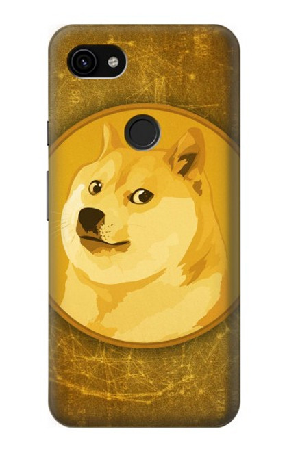 W3826 Dogecoin Shiba Hard Case and Leather Flip Case For Google Pixel 3a XL