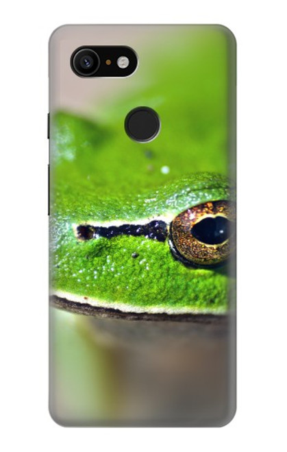 W3845 Green frog Hard Case and Leather Flip Case For Google Pixel 3