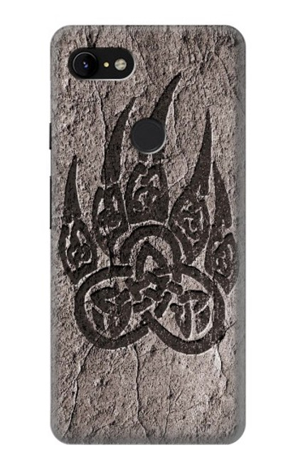 W3832 Viking Norse Bear Paw Berserkers Rock Hard Case and Leather Flip Case For Google Pixel 3 XL