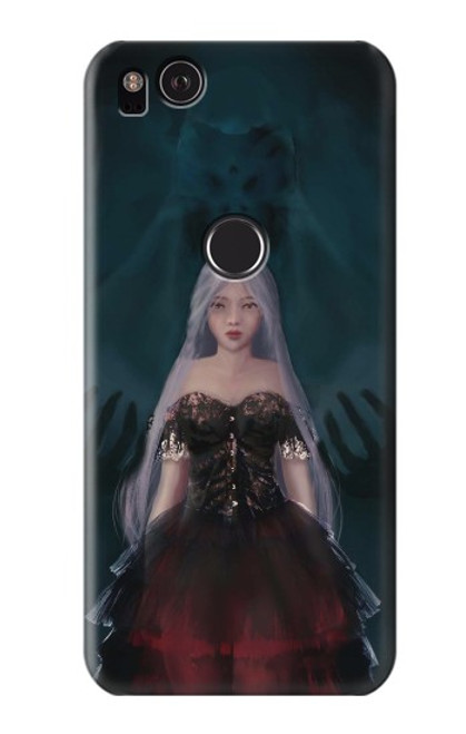 W3847 Lilith Devil Bride Gothic Girl Skull Grim Reaper Hard Case and Leather Flip Case For Google Pixel 2