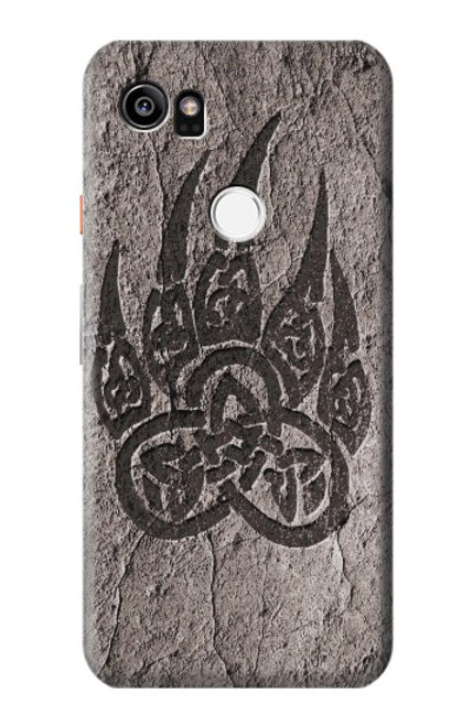 W3832 Viking Norse Bear Paw Berserkers Rock Hard Case and Leather Flip Case For Google Pixel 2 XL