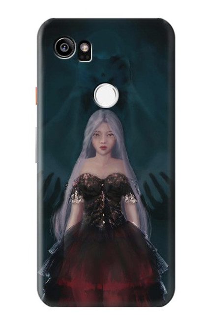 W3847 Lilith Devil Bride Gothic Girl Skull Grim Reaper Hard Case and Leather Flip Case For Google Pixel 2 XL