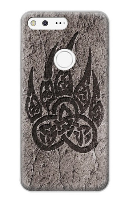 W3832 Viking Norse Bear Paw Berserkers Rock Hard Case and Leather Flip Case For Google Pixel XL