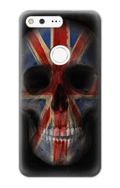 W3848 United Kingdom Flag Skull Hard Case and Leather Flip Case For Google Pixel XL