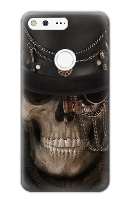 W3852 Steampunk Skull Hard Case and Leather Flip Case For Google Pixel XL